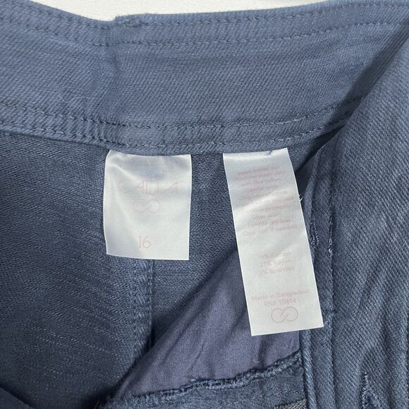 Calia kickback wide leg pant relaxed fit womens 16 navy blue high rise NEW - Picture 5 of 7